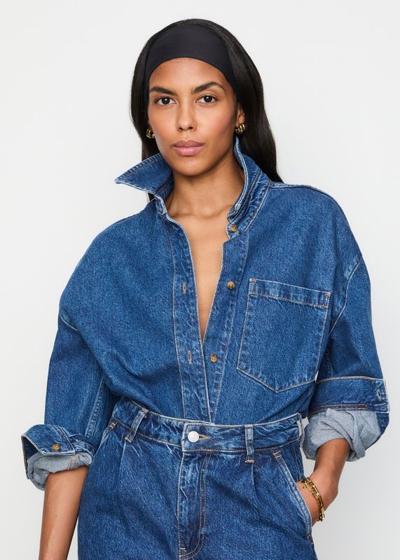 CAMILLA PIHL - Alex Denimskjorte Washed Dark Blue