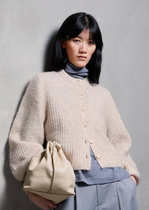 AKS LABEL - Sofia Mohair Cardigan Wheat