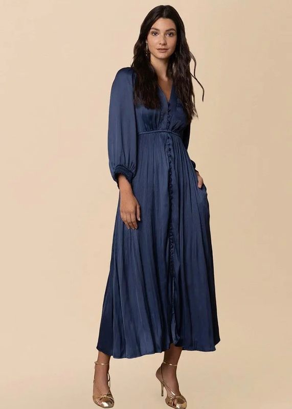 HALE BOB - Emryn Solid Midikjole Navy 65VR664S