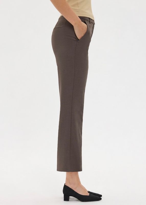 FIVE UNITS - Clara Ankle Dressbukse 826 Mud Brown Melange