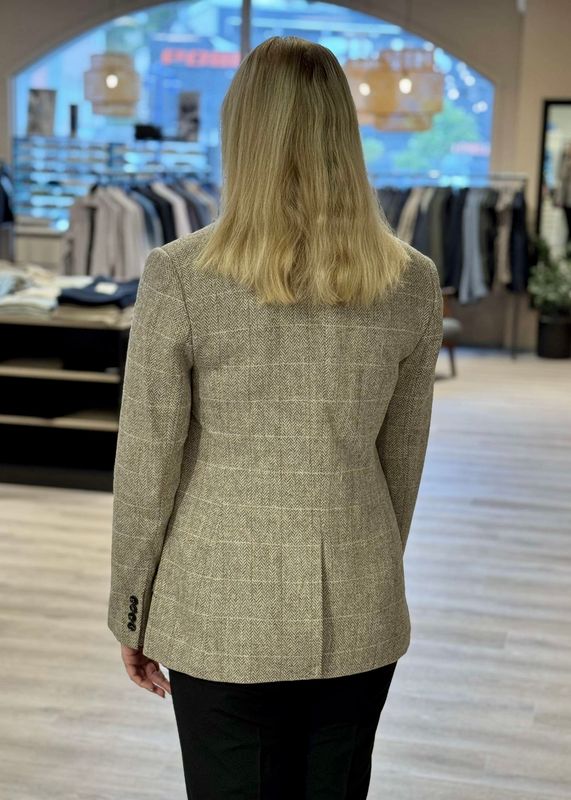 CAMILLA PIHL - Brook Check Ullblazer Taupe Herringbone 
