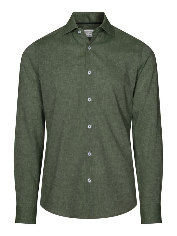 RICCOVERO - M Carlo Linskjorte Tailor Fit Dark Green 690