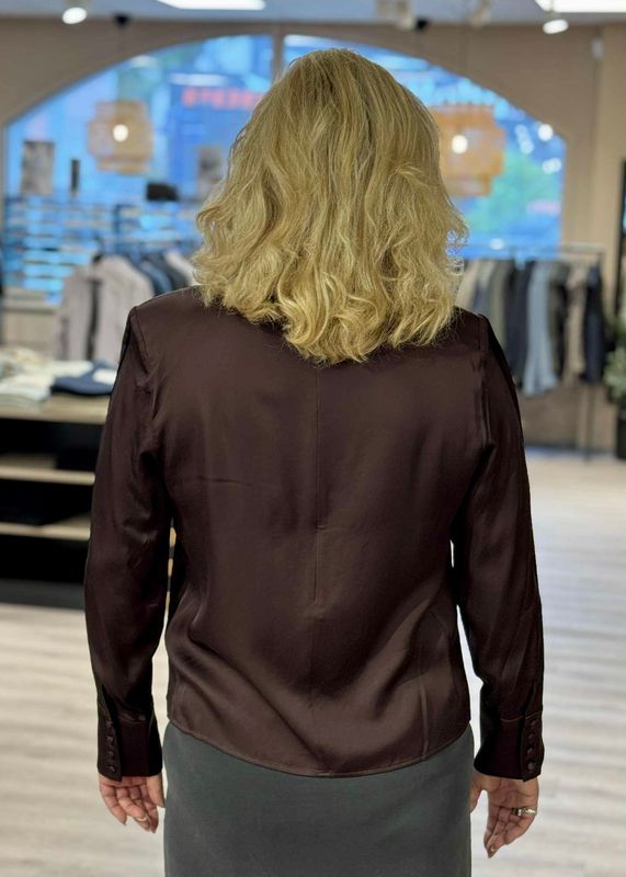 CAMILLA PIHL - Arlene Bluse Dark Brown