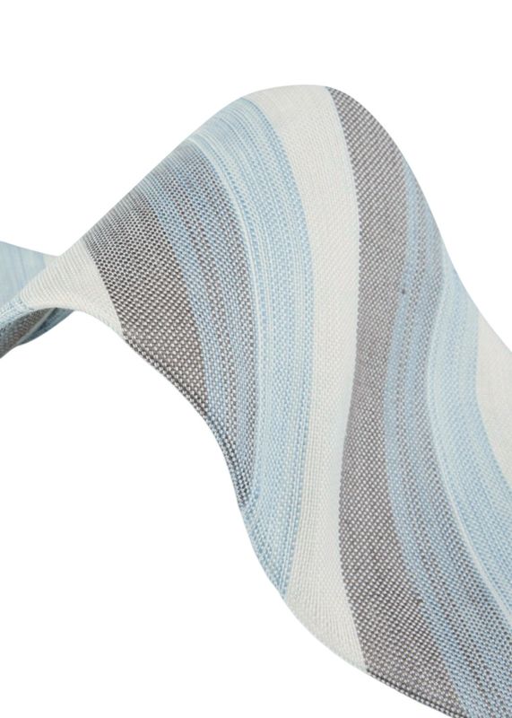 STENSTRÖMS - Slips Blue Stripe Linen Silk 913420-122