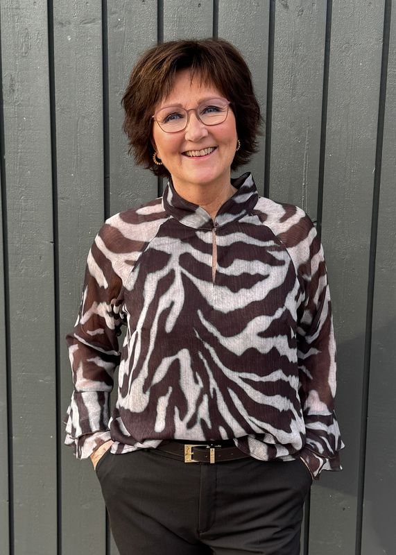 RICCOVERO - Zelda Bluse Brown Cream Zebra 727