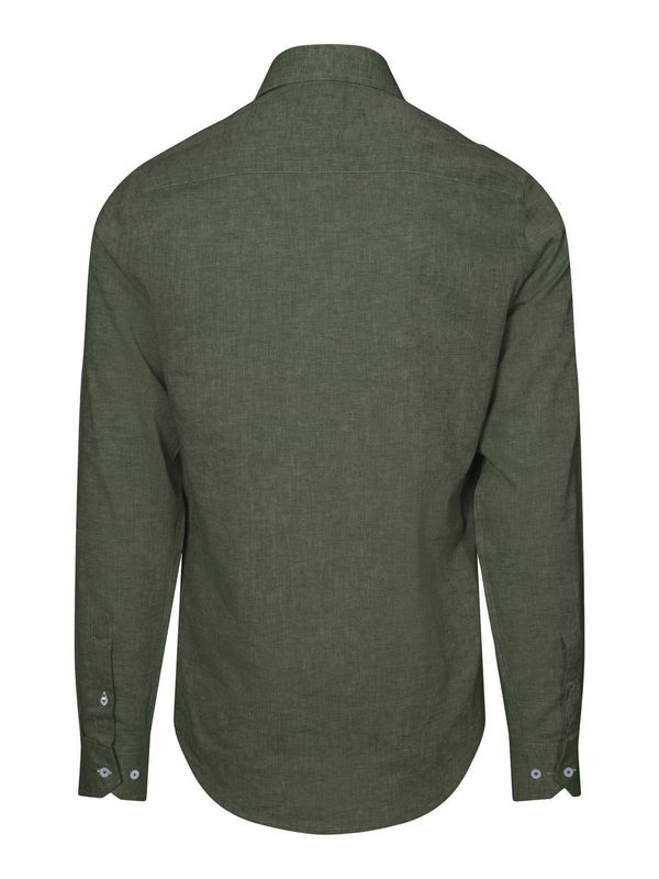 RICCOVERO - M Carlo Linskjorte Tailor Fit Dark Green 690