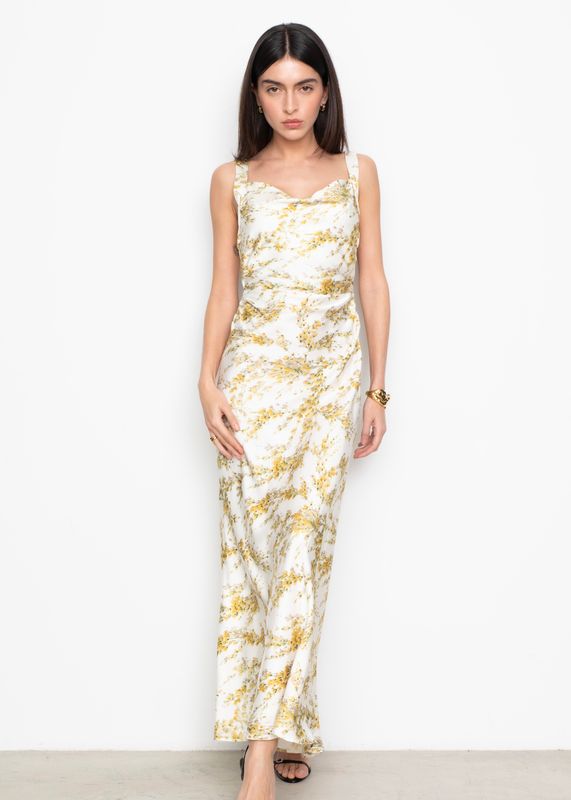 CAMILLA PIHL - Anna Kjole Yellow Mimosa Print