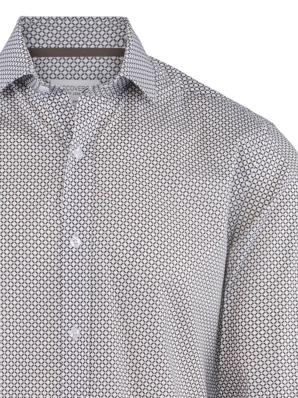 RICCOVERO - M Leo Tailor Fit Skjorte White w pattern 4306-128