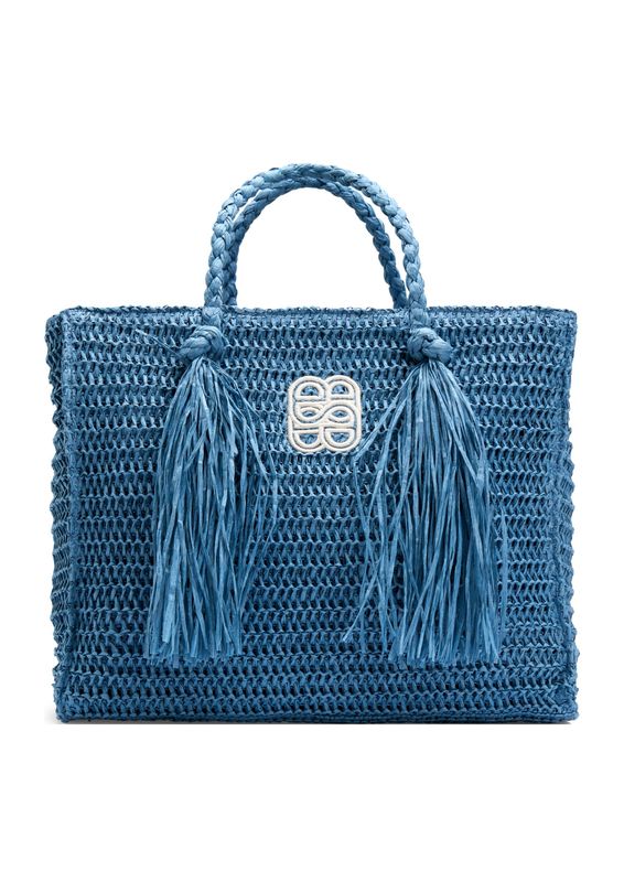 ELLA&IL - Rikke Straw Veske Blue