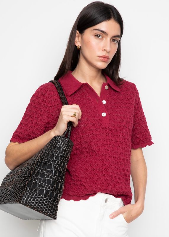 CAMILLA PIHL - Gwen Knit T-skjorte Berry