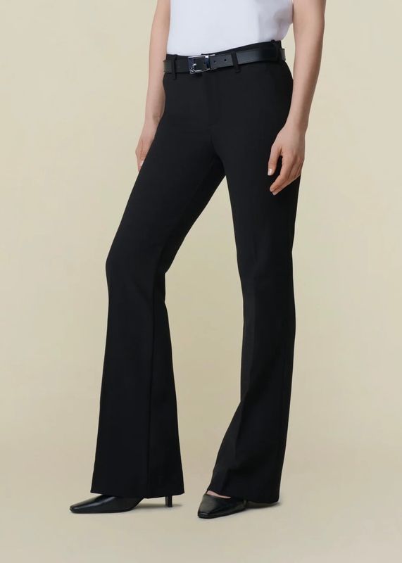 LOIS - Silvia Suple Dressbukse High Rise Flare 2565-5976 Roble Wool Black 