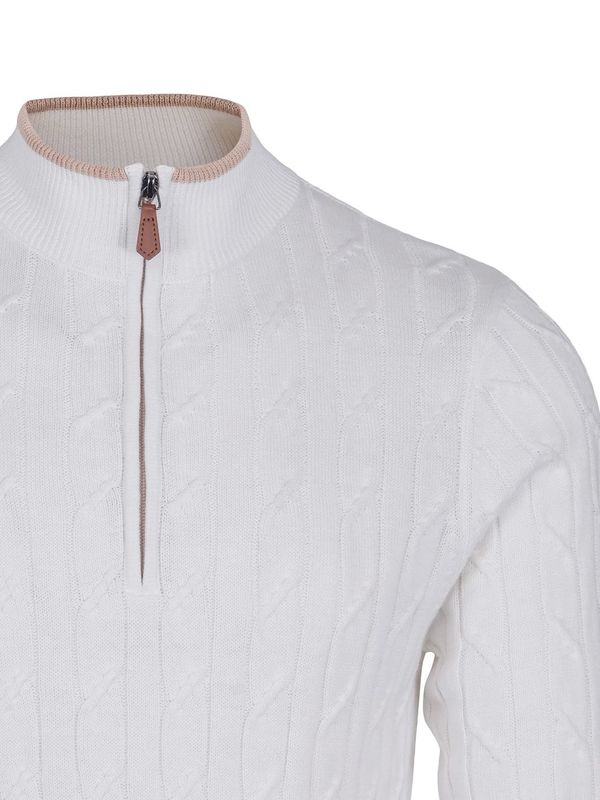 RICCOVERO - M Sivert Zip Genser Offwhite 110