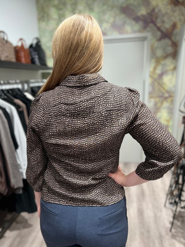 RICCOVERO - Ellen Skjortebluse Brown with Sandstone 727