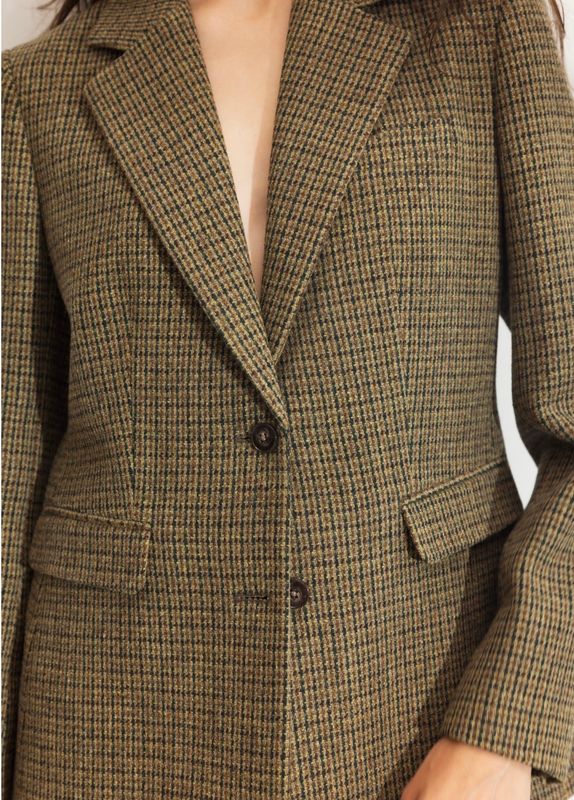 CAMILLA PIHL - Brook Houndstooth Blazer Green Houndstooth