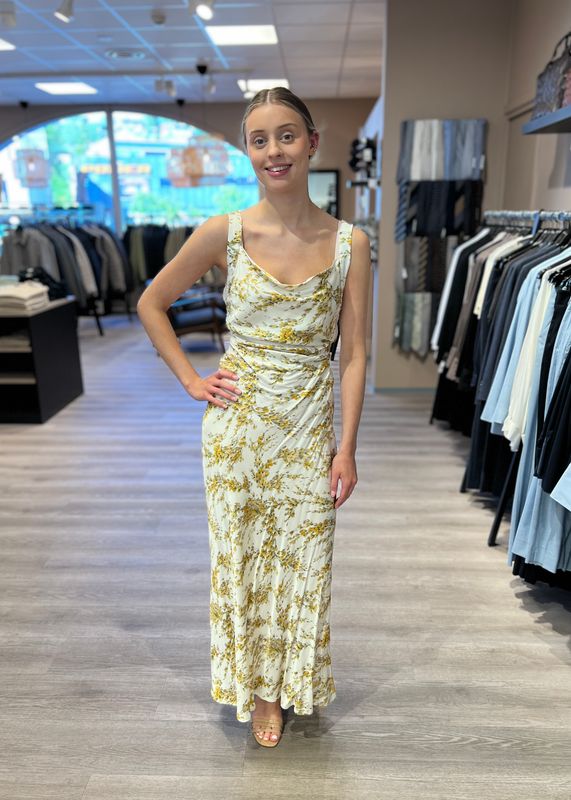 CAMILLA PIHL - Anna Kjole Yellow Mimosa Print