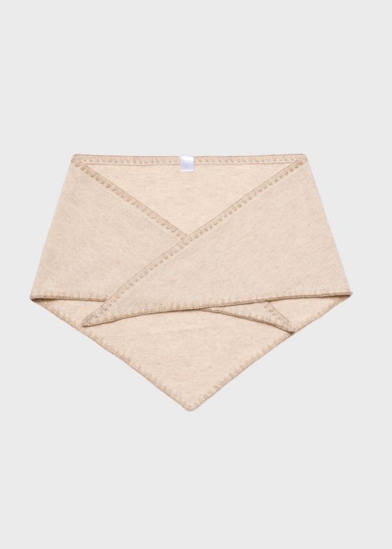 AKS LABEL - Mina Stitched Merino Skjerf Lt. Sand