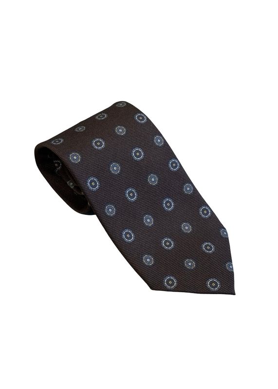 STENSTRÖMS - Slips Dk. Brown Pattern Silk 913417 281