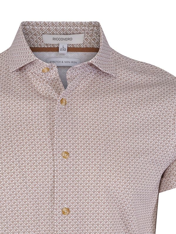 RICCOVERO - M Ole Short Sleeve Skjorte Brown 2504 172